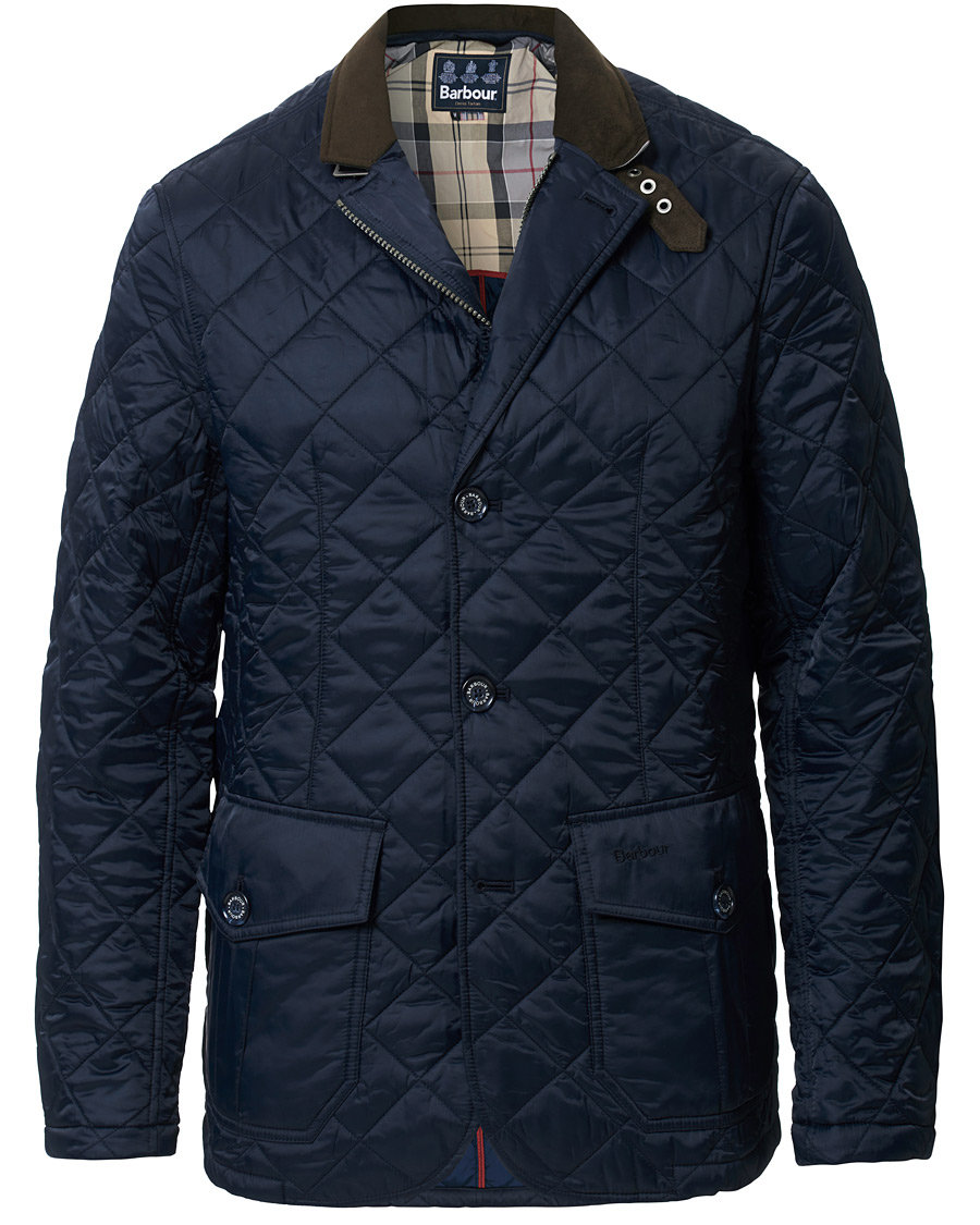 barbour lifestyle dress tartan quilted sander jacket navy