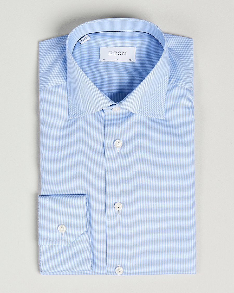 Herre | Skjorter | Eton | Slim Fit Shirt Pepita Blue