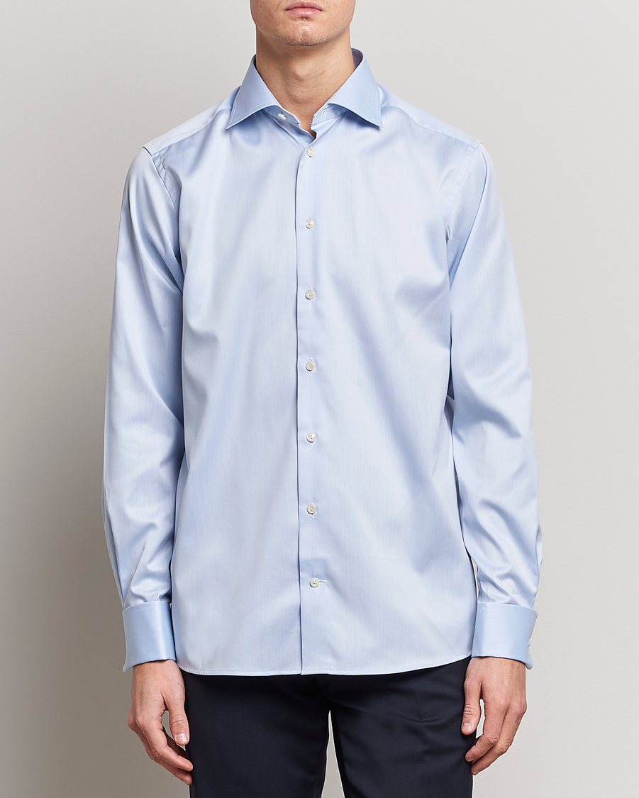 Herre | Feir nyttår med stil | Eton | Contemporary Fit Shirt Double Cuff Blue