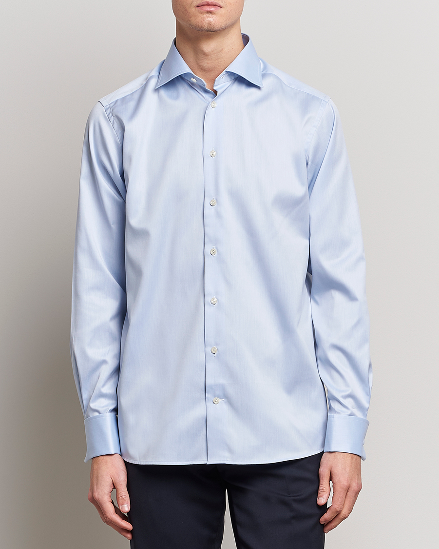 Herre | Business & Beyond | Eton | Contemporary Fit Shirt Double Cuff Blue