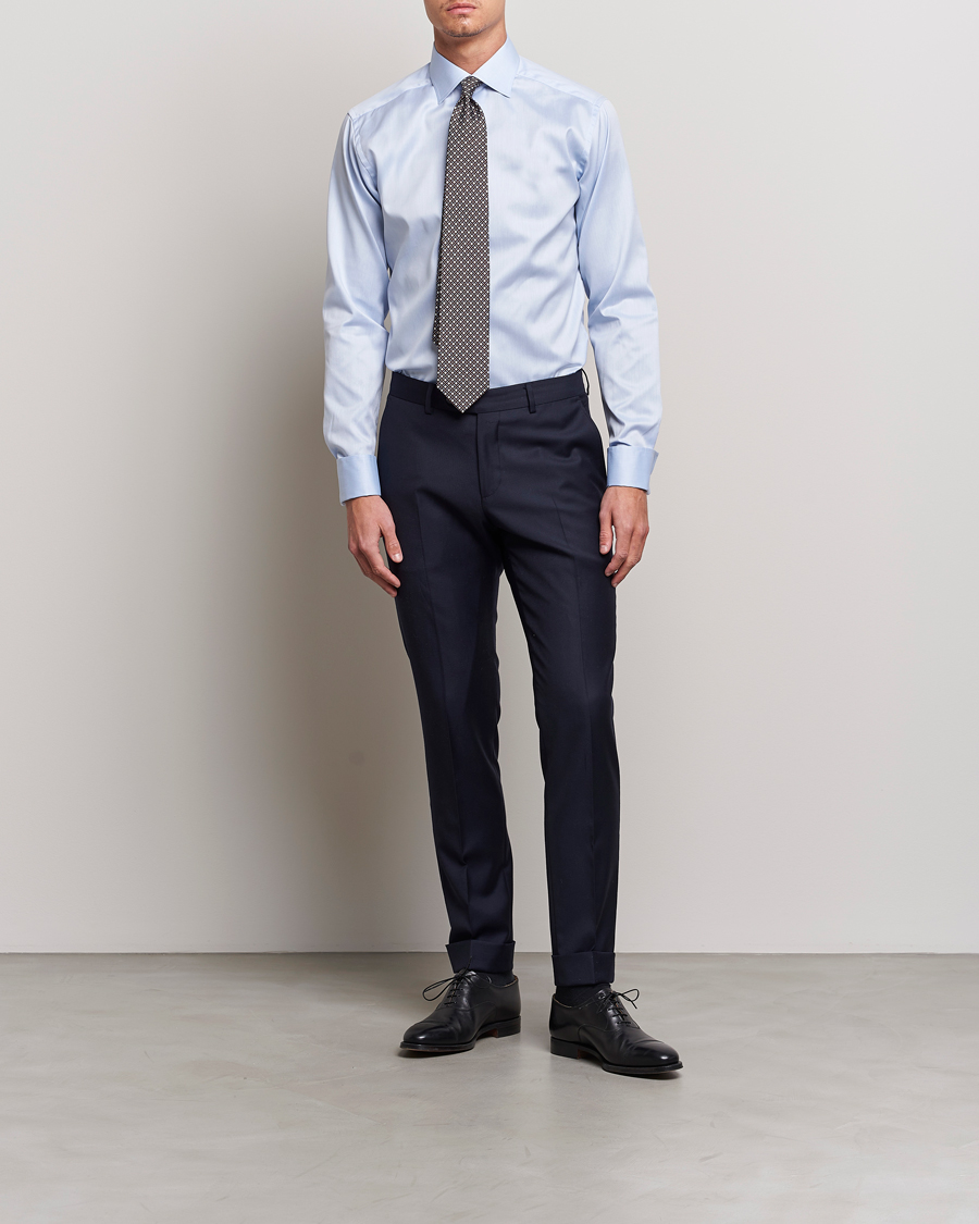 Herre | Businesskjorter | Eton | Slim Fit Shirt Double Cuff Blue