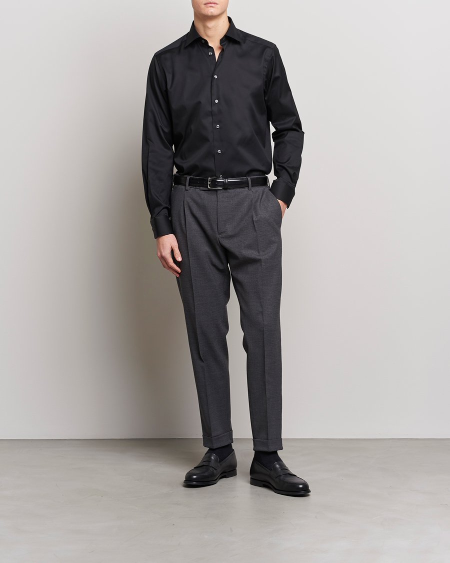 Herre | Business & Beyond | Eton | Contemporary Fit Shirt Black