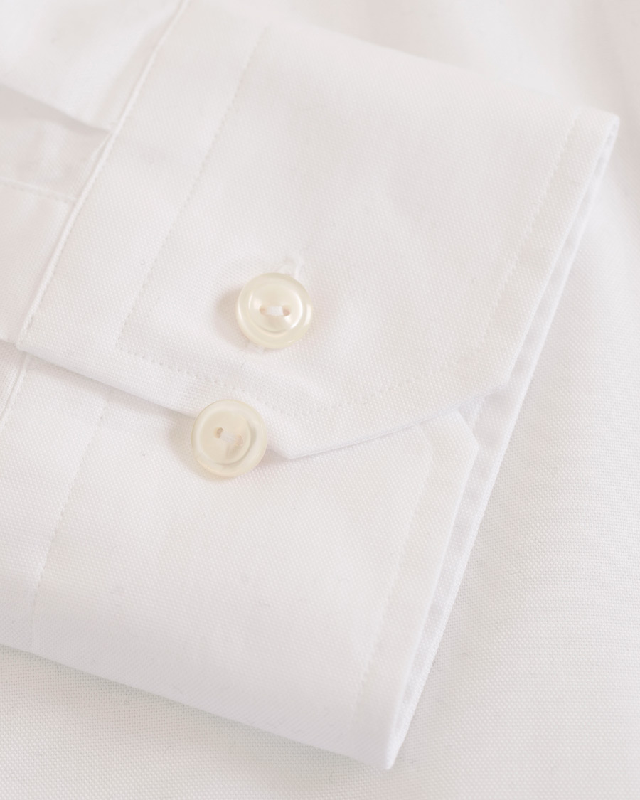 Herre | Skjorter | Eton | Slim Fit Shirt Green Ribbon Oxford White