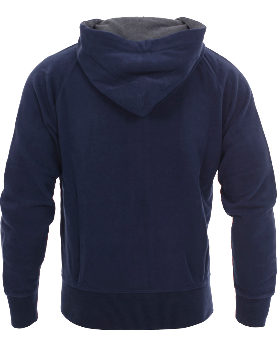 Herre | Gensere | GANT | Full-Zip Hood Sweat Evening Blue