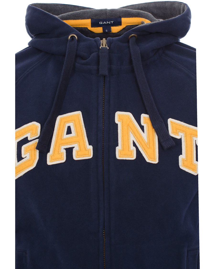 Herre | Gensere | GANT | Full-Zip Hood Sweat Evening Blue