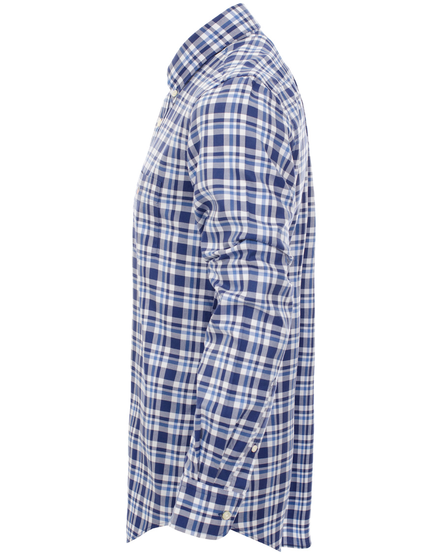 Herre | Skjorter | GANT | Classic Twill Check Regular Fit Shirt Bright Blue