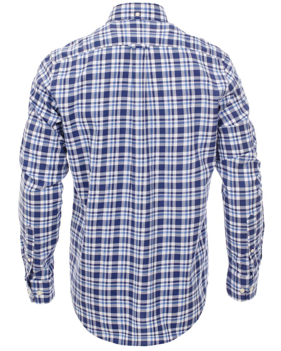 Herre | Skjorter | GANT | Classic Twill Check Regular Fit Shirt Bright Blue