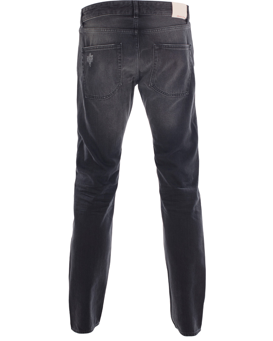 Herre | Jeans | GANT Rugger | Stick Boy Burned Selvedge Jeans Black Worn In