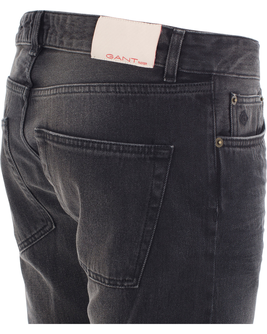 Herre | Jeans | GANT Rugger | Stick Boy Burned Selvedge Jeans Black Worn In