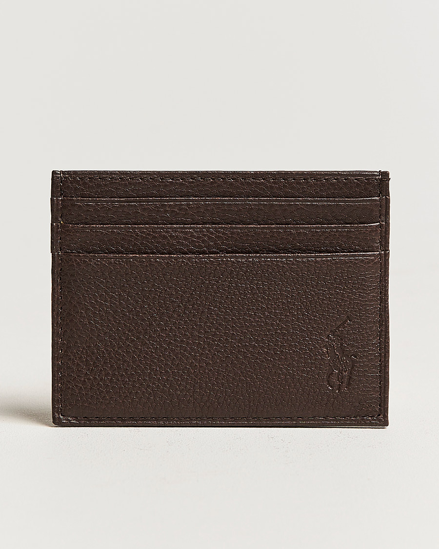 Herre | Lommebøker | Polo Ralph Lauren | Pebble Leather Slim Card Case Brown