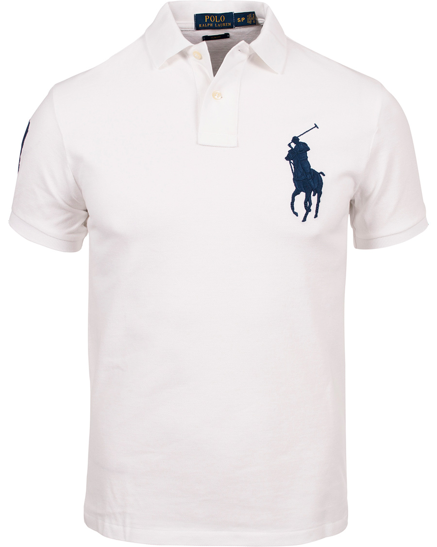 Herre | Pikéer | Polo Ralph Lauren | Slim Fit Big Pony Piké White