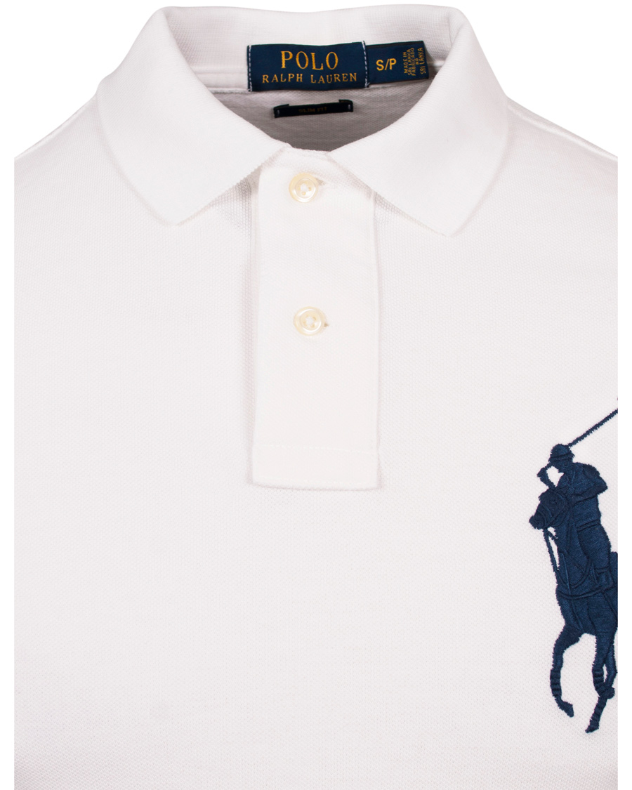 Herre | Pikéer | Polo Ralph Lauren | Slim Fit Big Pony Piké White