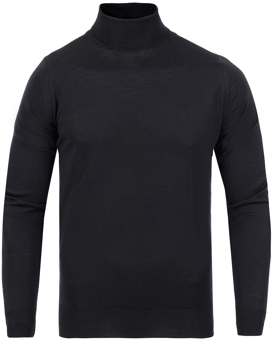 Herre | Gensere | John Smedley | Belvoir Roll Neck Black