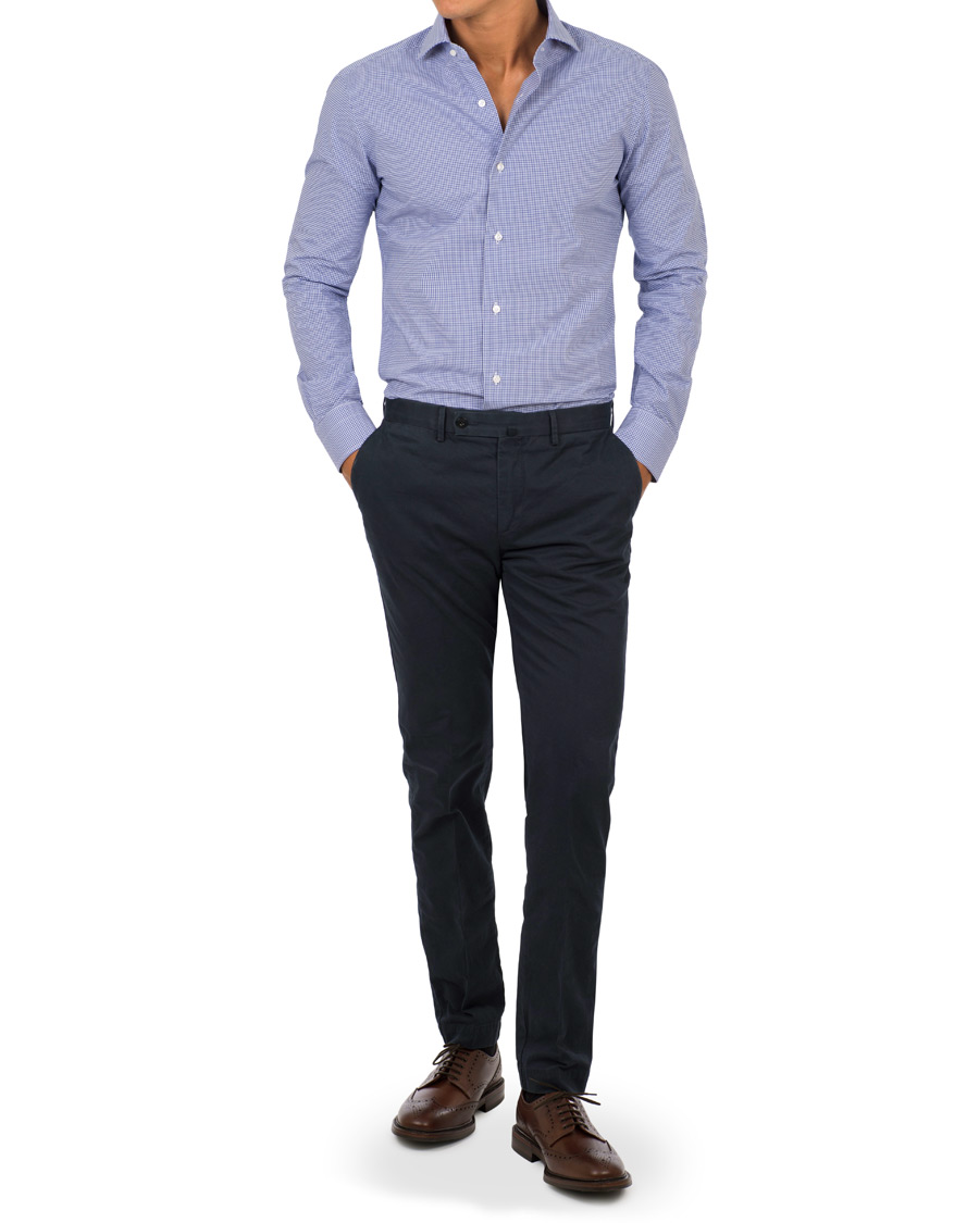 Herre | Skjorter | Barba Napoli | Slim Fit Shirt Check Navy