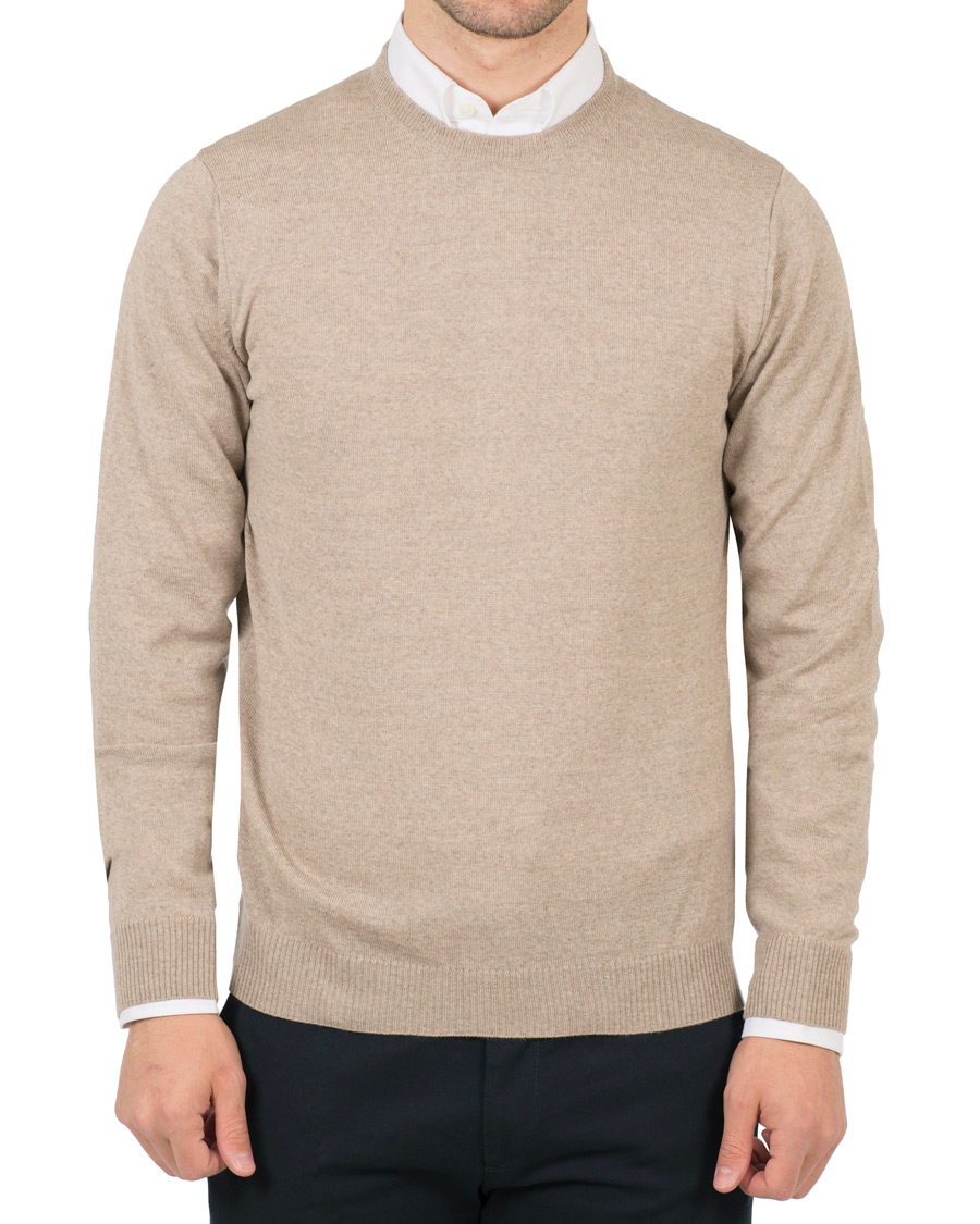 Herre | Gensere | Stenströms | Merino Crew Neck Pullover Beige