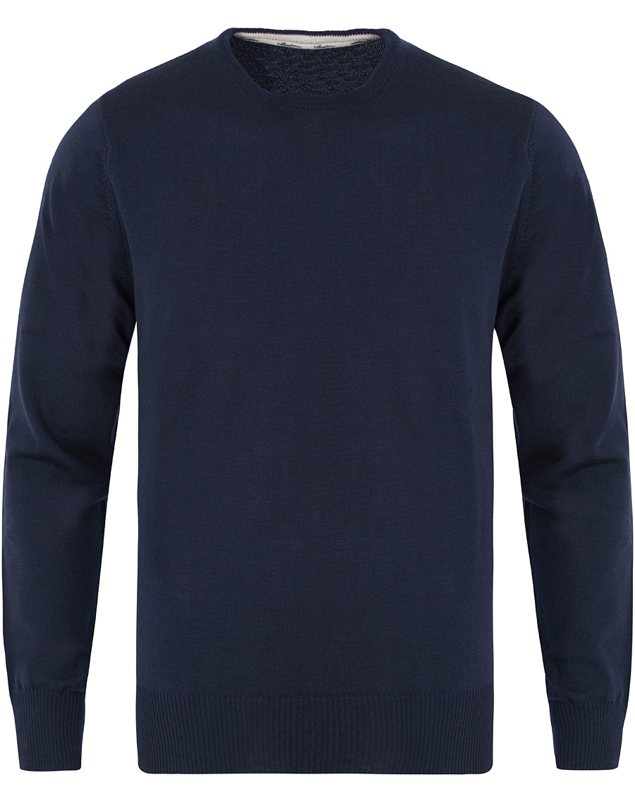 Herre | Gensere | Stenströms | Merino Crew Neck Pullover Navy