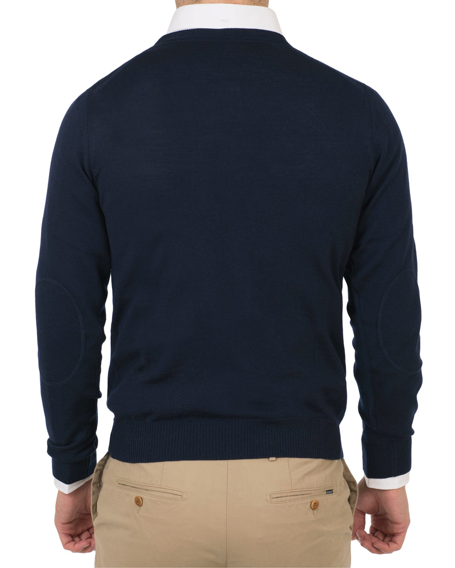 Herre | Gensere | Stenströms | Merino Crew Neck Pullover Navy