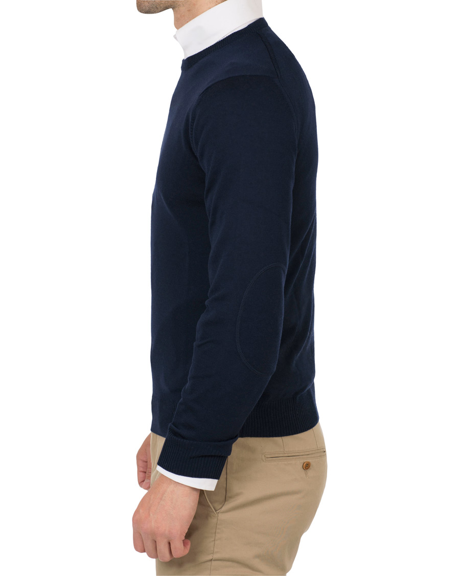 Herre | Gensere | Stenströms | Merino Crew Neck Pullover Navy