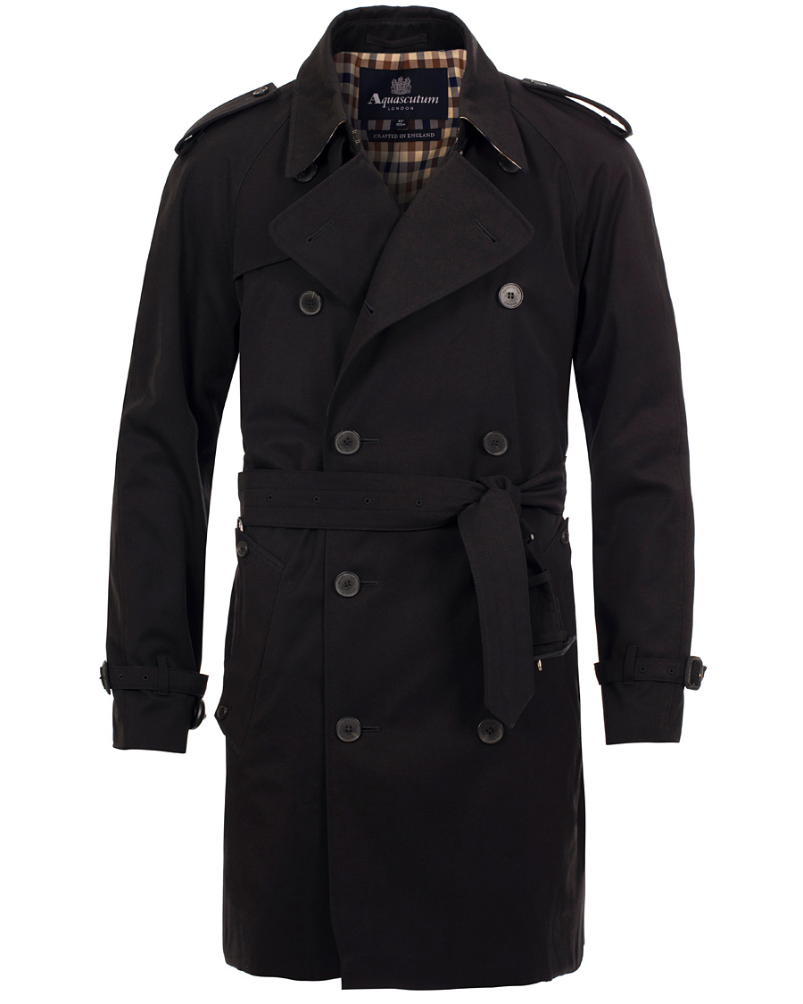 Herre | Jakker | Aquascutum | Corby Double Breasted Trenchcoat Black