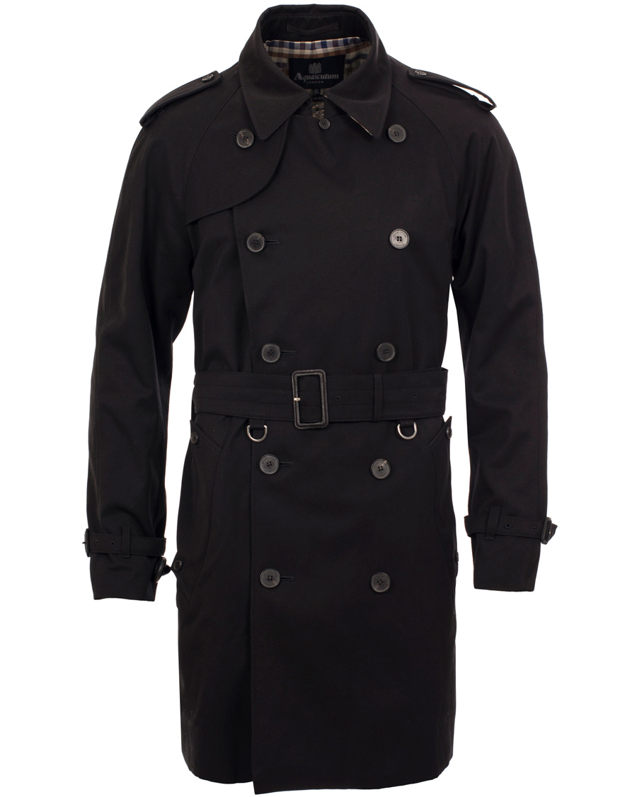 Herre | Jakker | Aquascutum | Corby Double Breasted Trenchcoat Black