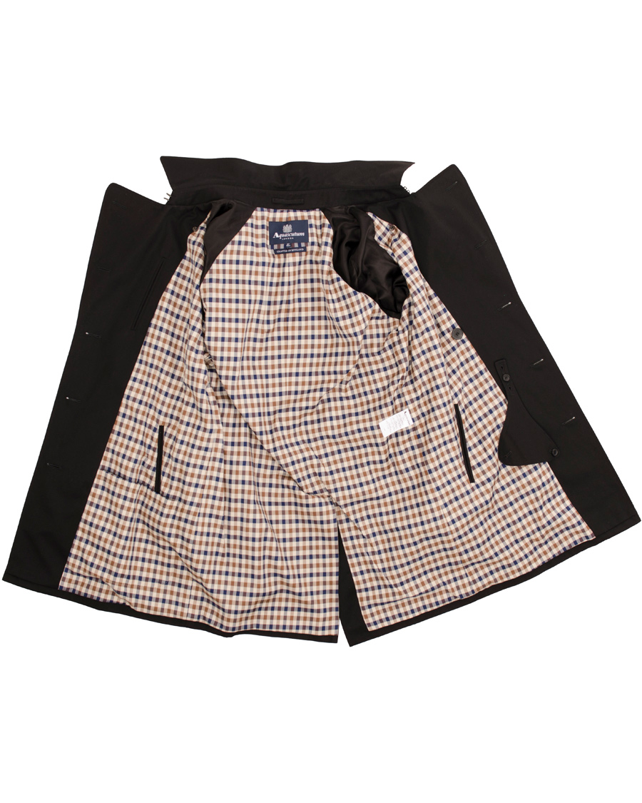 Herre | Jakker | Aquascutum | Corby Double Breasted Trenchcoat Black