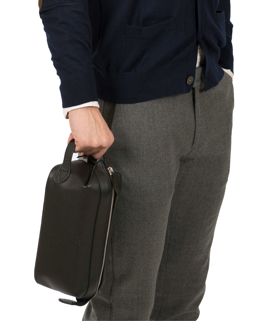 Herre | Baron Toilet Bag Black Leather | Baron | Toilet Bag Black Leather