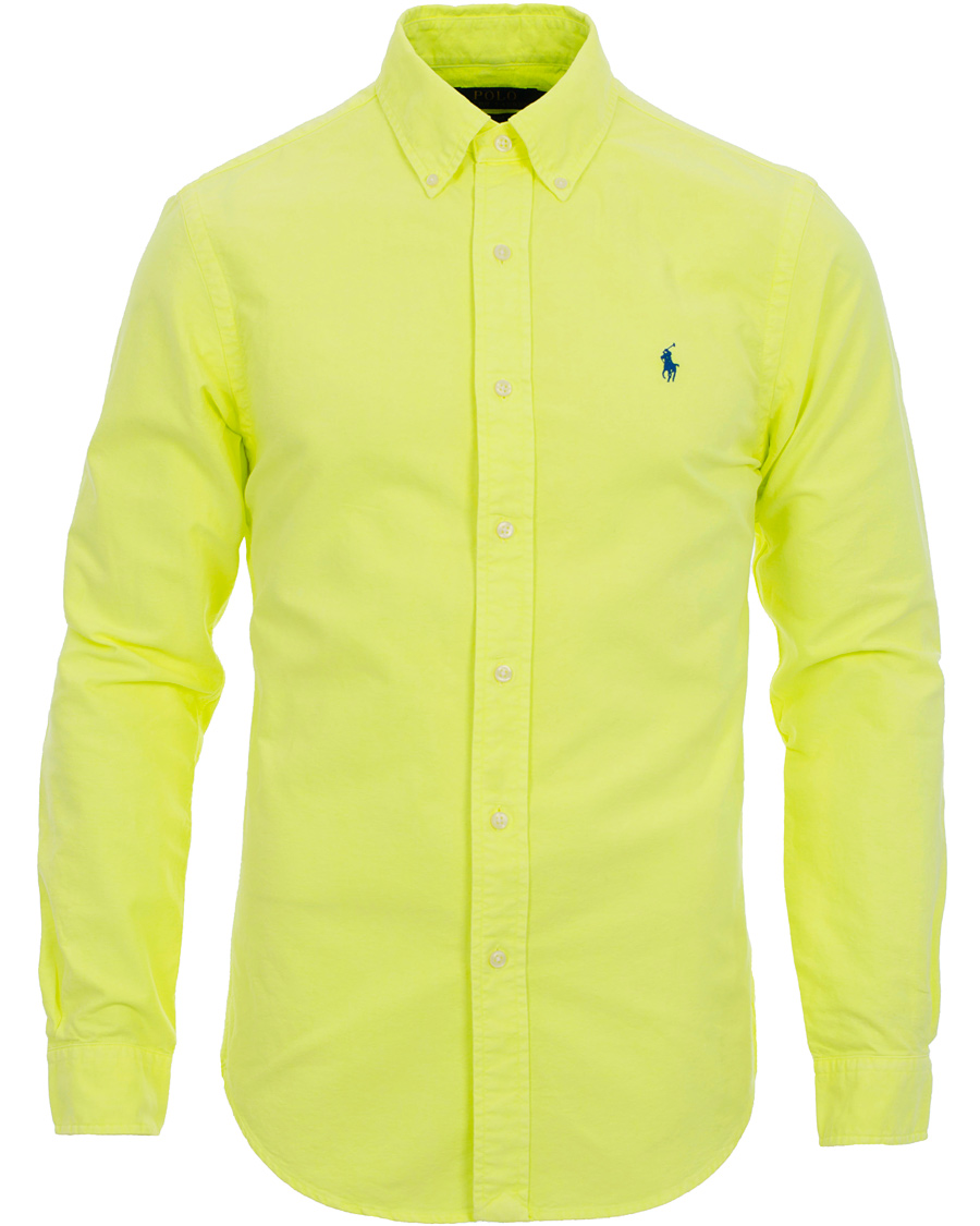 Herre | Skjorter | Polo Ralph Lauren | Slim Fit Oxford Shirt Safety Yellow