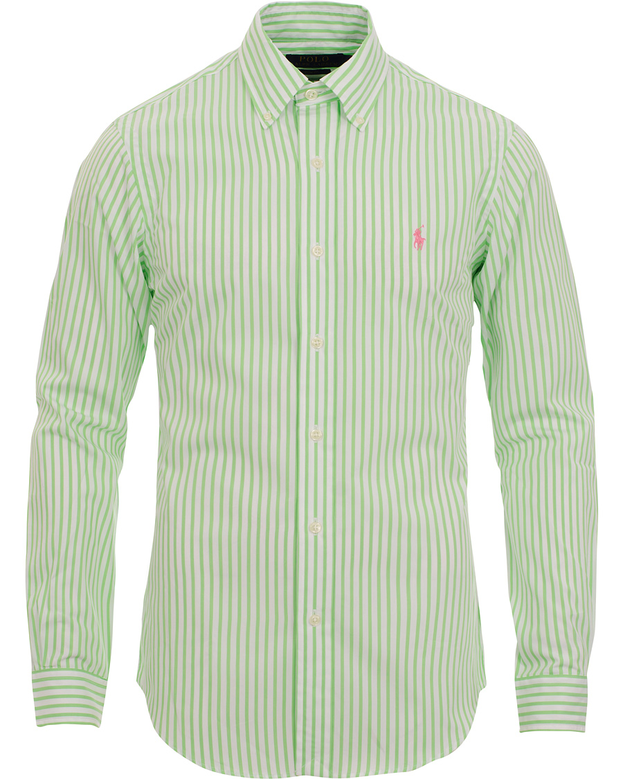 Herre | Skjorter | Polo Ralph Lauren | Slim Fit Poplin Stripe Shirt Lime/White
