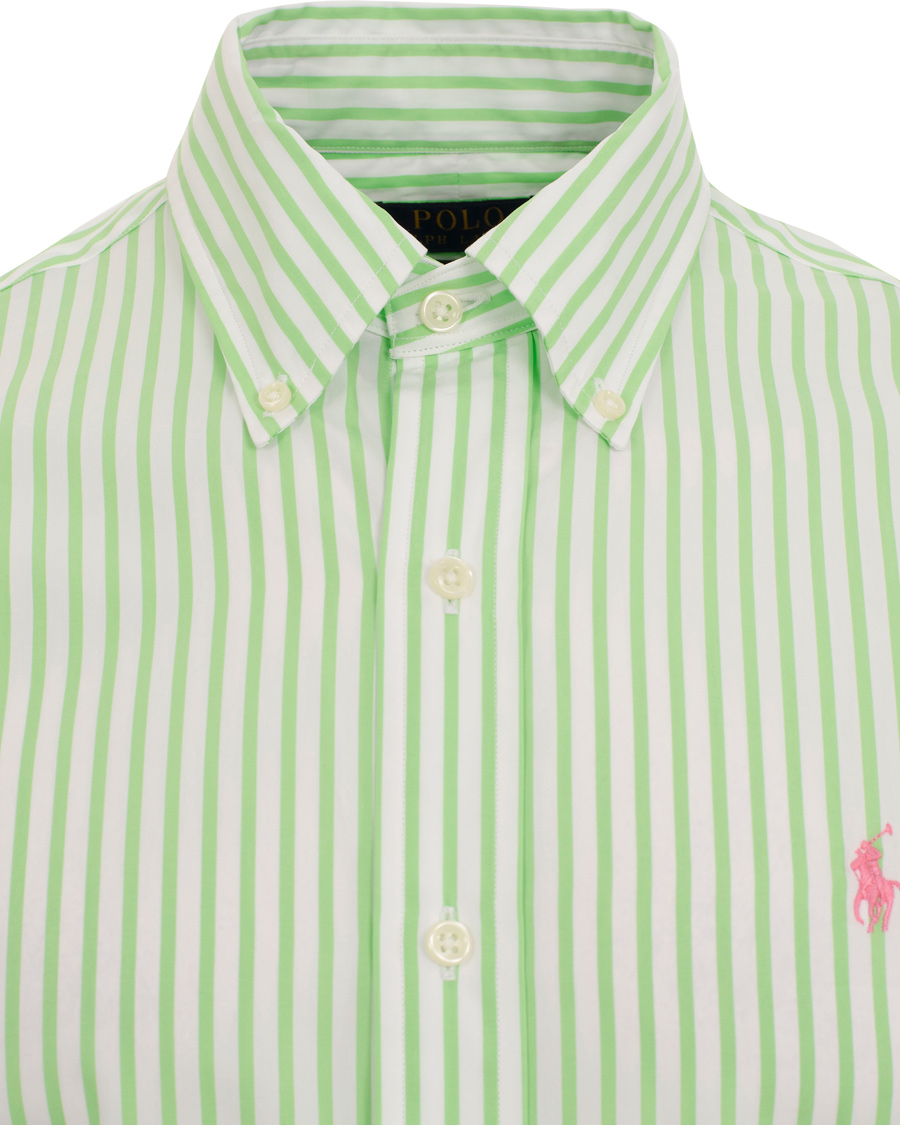 Herre | Skjorter | Polo Ralph Lauren | Slim Fit Poplin Stripe Shirt Lime/White