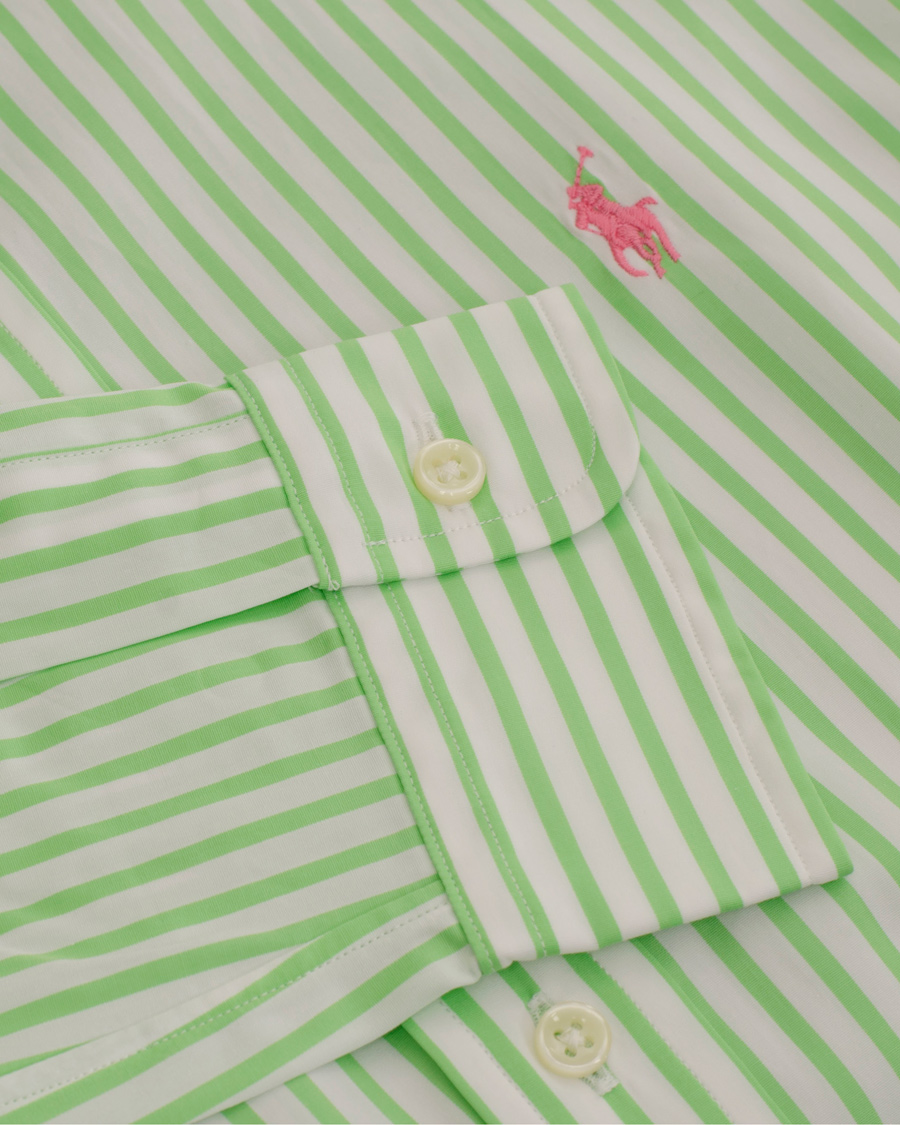 Herre | Skjorter | Polo Ralph Lauren | Slim Fit Poplin Stripe Shirt Lime/White