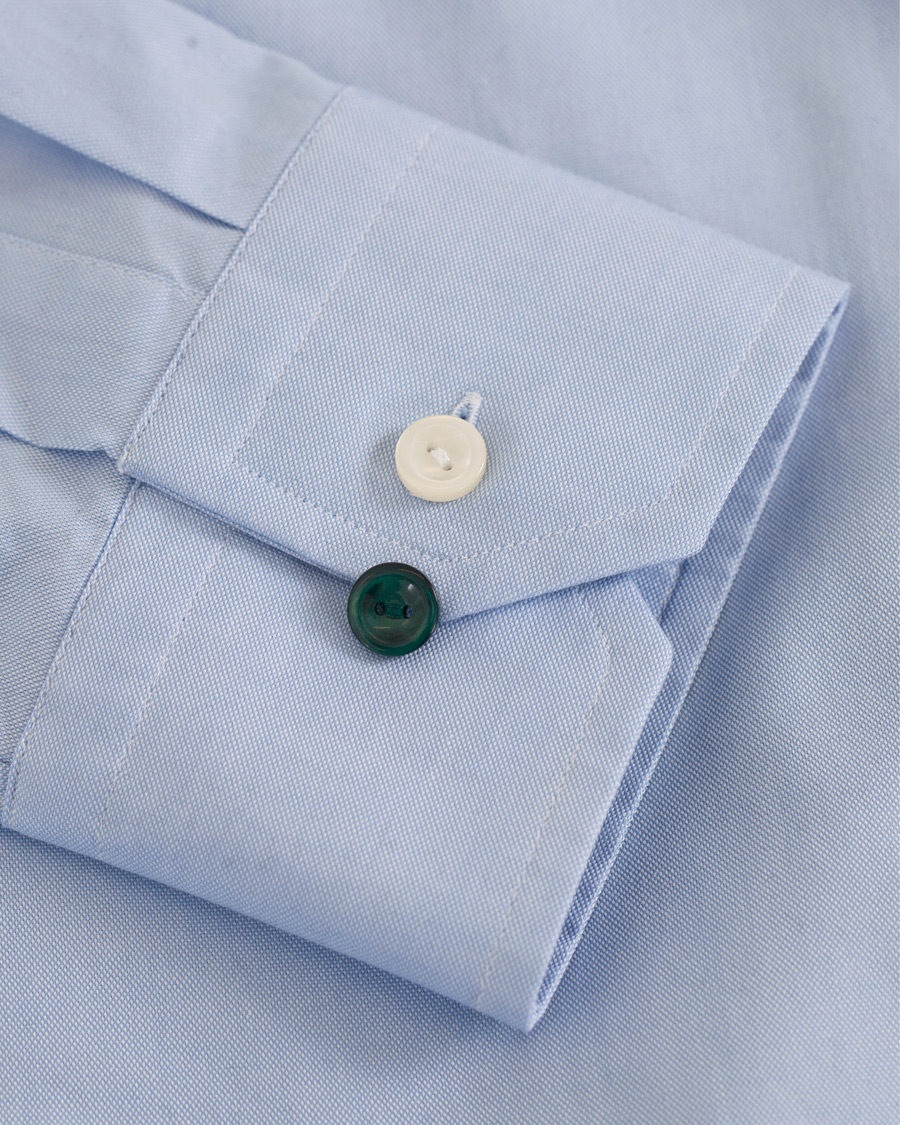 Herre | Skjorter | Eton | Slim Fit Shirt Green Ribbon Oxford Blue
