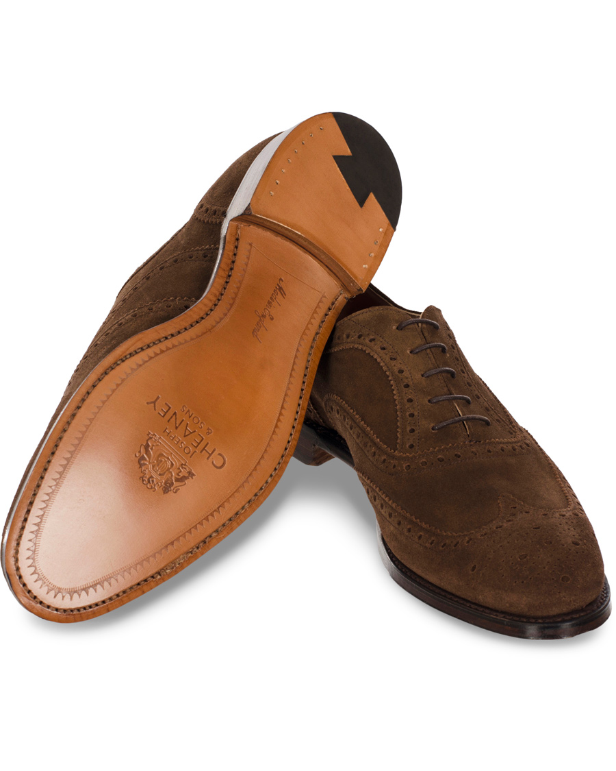 Herre | Cheaney Arthur III Brogue Brown Plough Suede | Cheaney | Arthur III Brogue Brown Plough Suede