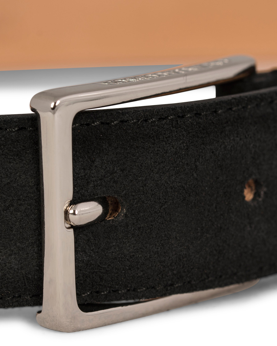 Herre | Oscar Jacobson Suede Belt 3 cm Black | Oscar Jacobson | Suede Belt 3 cm Black