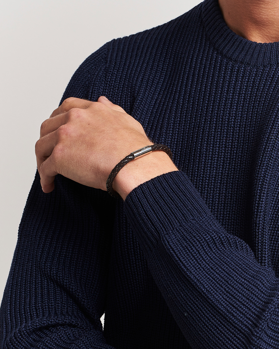 Herre | Stilsegment Formell | Skultuna | One Row Leather Bracelet Dark Brown Steel