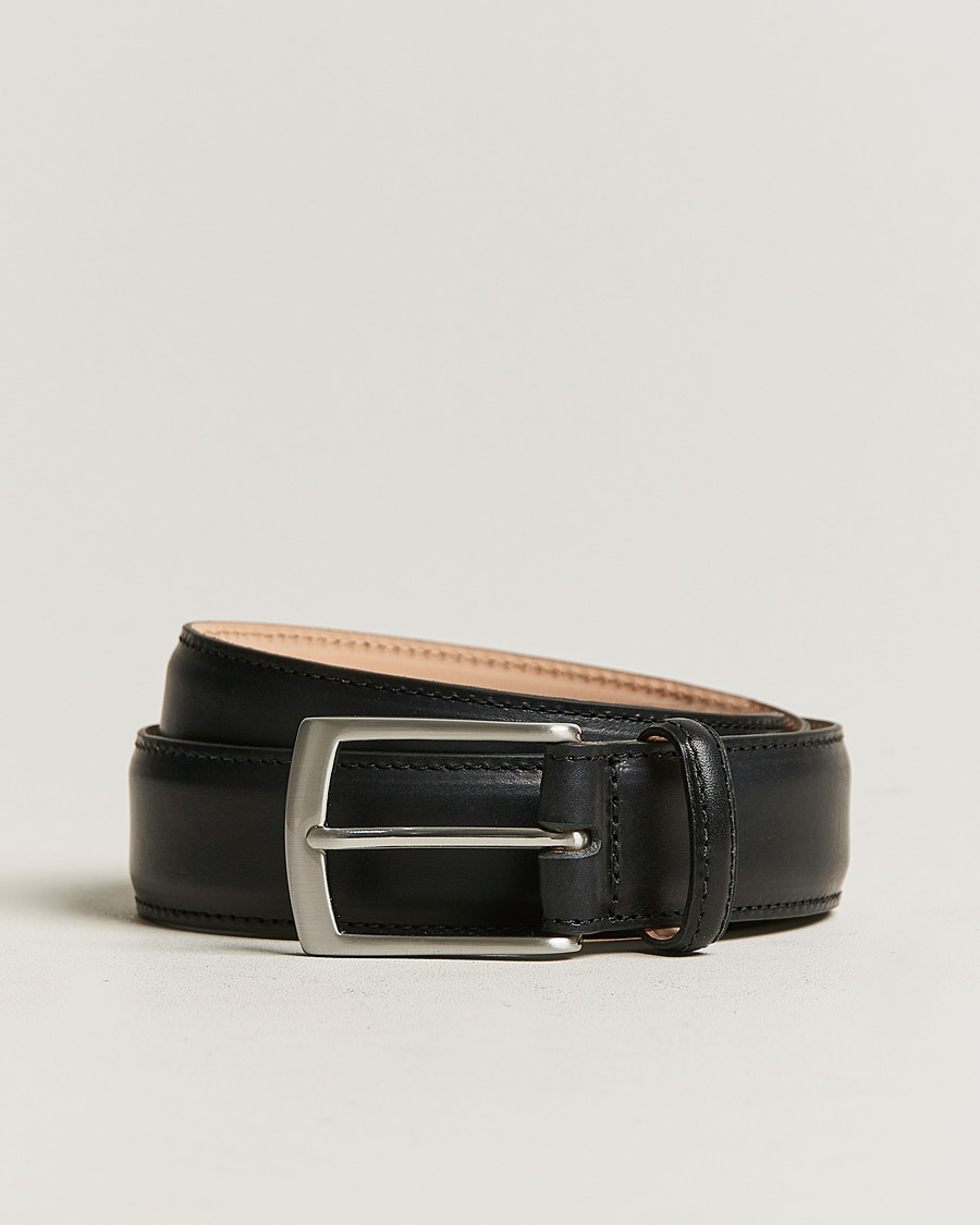Herre | Loake 1880 Henry Leather Belt 3,3 cm Black | Loake 1880 | Henry Leather Belt 3,3 cm Black