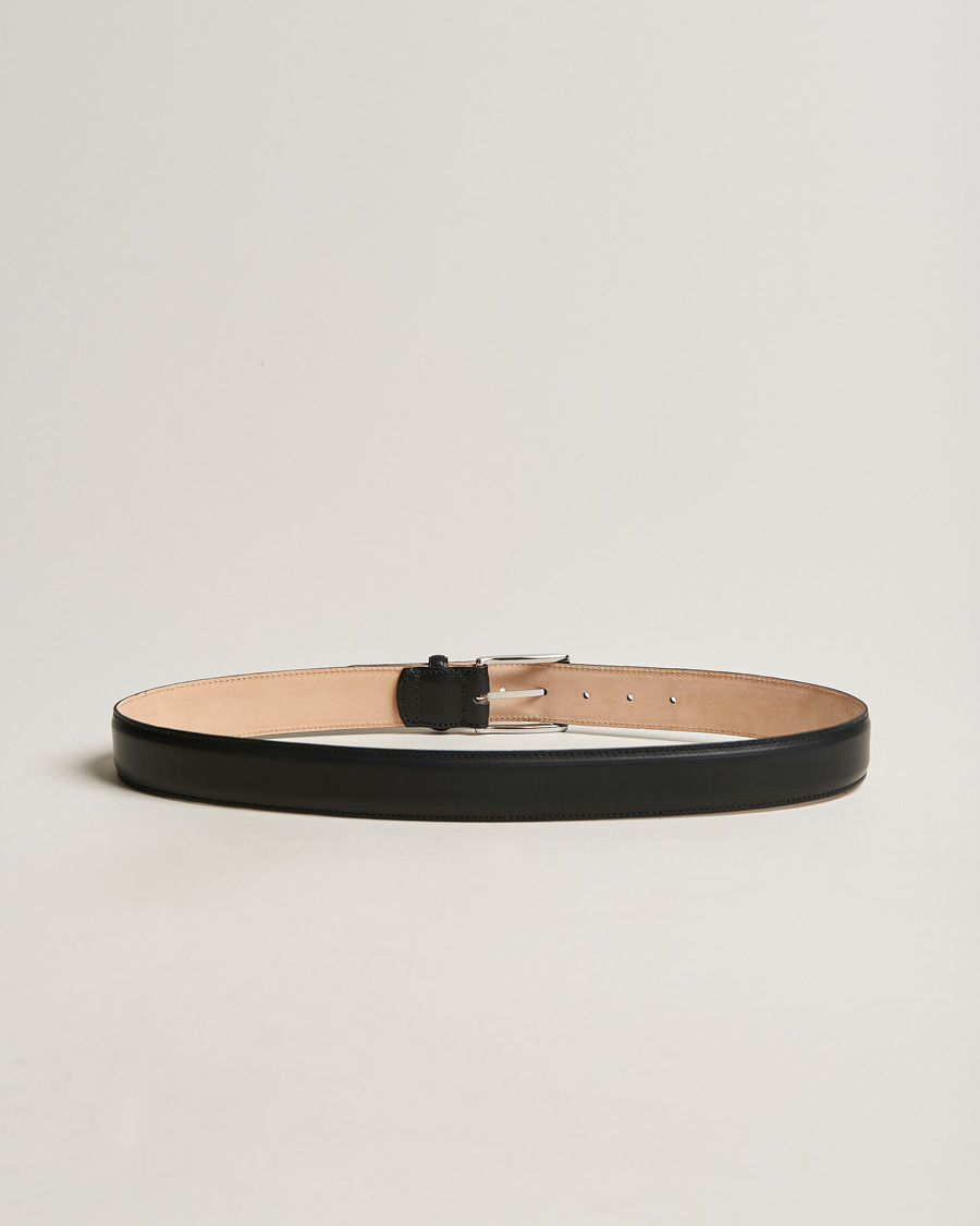 Herre | Umønstrede belter | Loake 1880 | Henry Leather Belt 3,3 cm Black