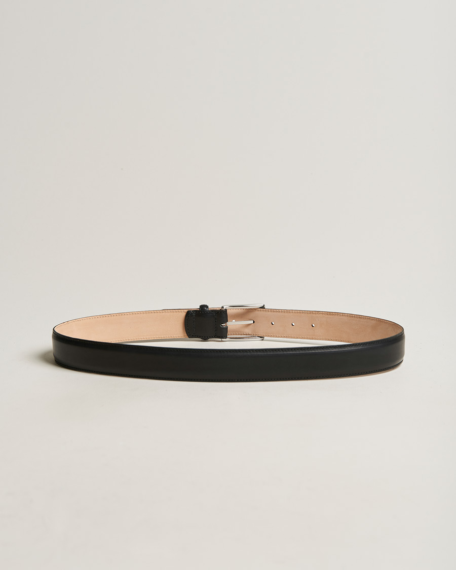 Herre | Loake 1880 Henry Leather Belt 3,3 cm Black | Loake 1880 | Henry Leather Belt 3,3 cm Black