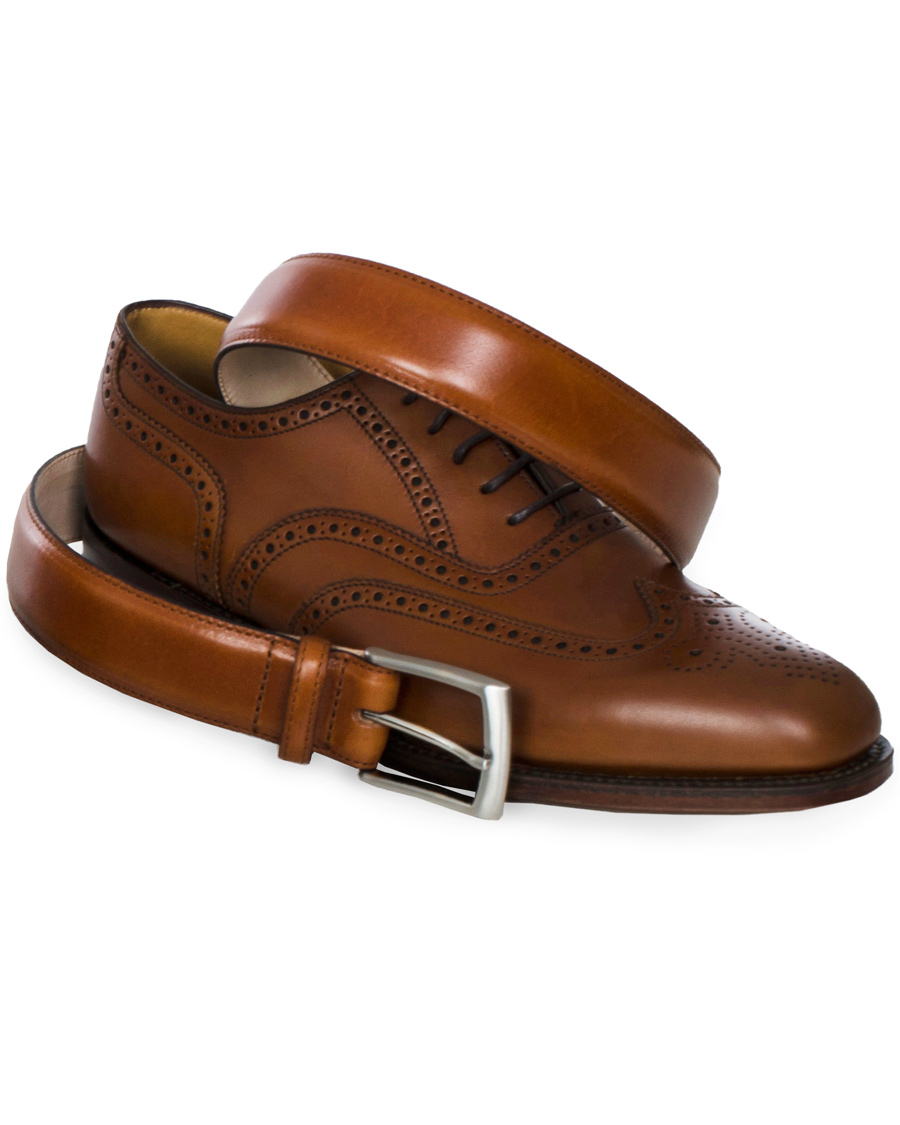 Herre | Loake 1880 Henry Leather Belt 3,3 cm Brown | Loake 1880 | Henry Leather Belt 3,3 cm Brown