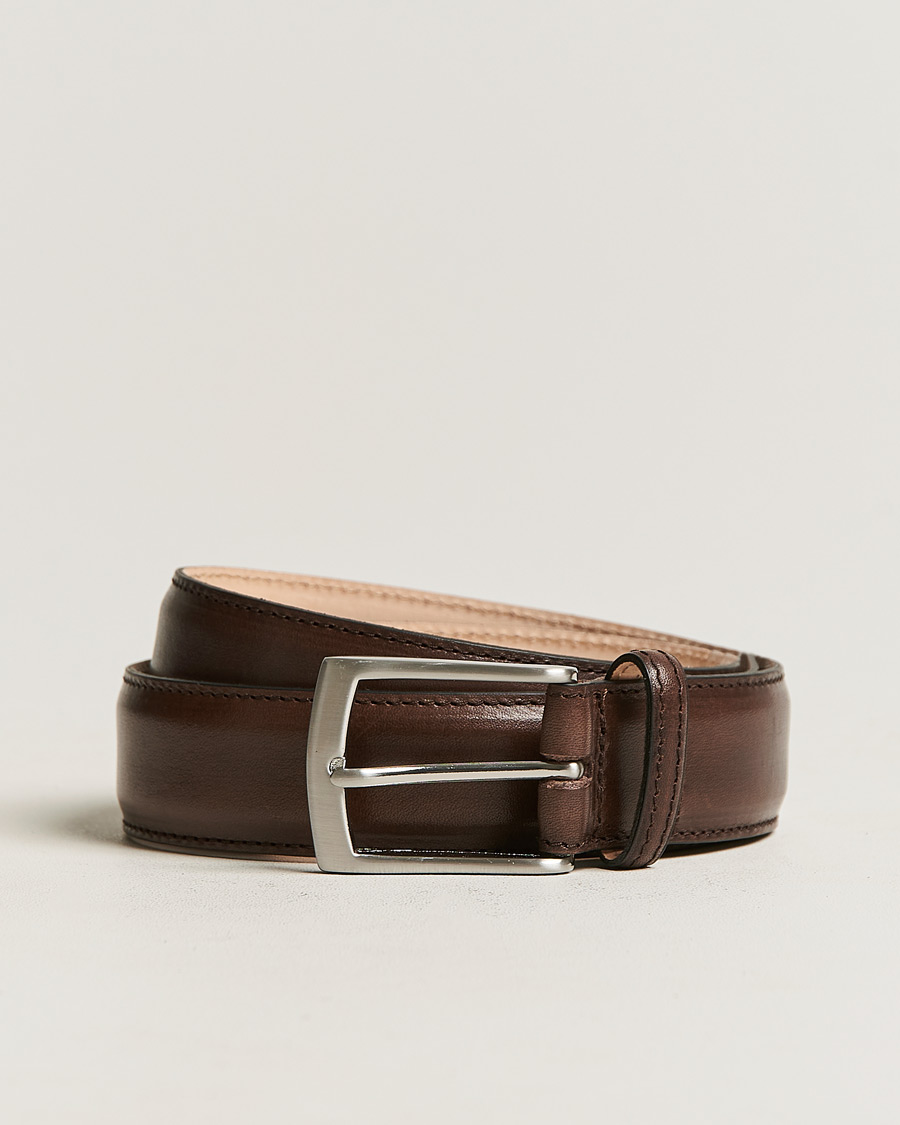 Herre | Loake 1880 Henry Leather Belt 3,3 cm Dark Brown | Loake 1880 | Henry Leather Belt 3,3 cm Dark Brown