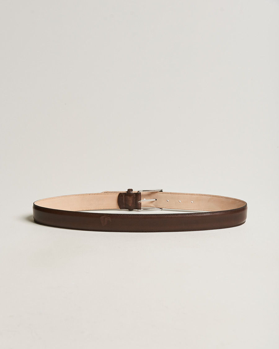 Herre | Umønstrede belter | Loake 1880 | Henry Leather Belt 3,3 cm Dark Brown