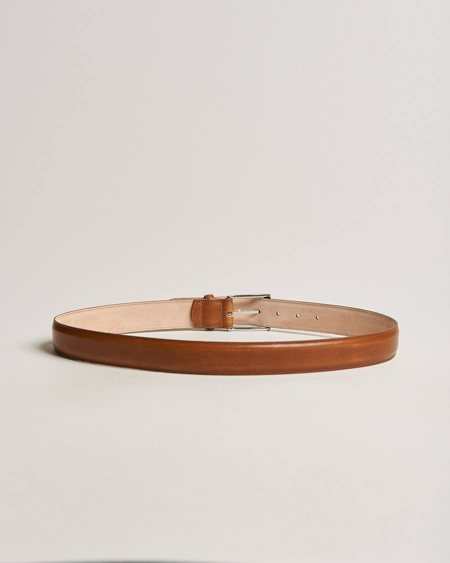 Herre | Loake 1880 Henry Leather Belt 3,3 cm Tan | Loake 1880 | Henry Leather Belt 3,3 cm Tan