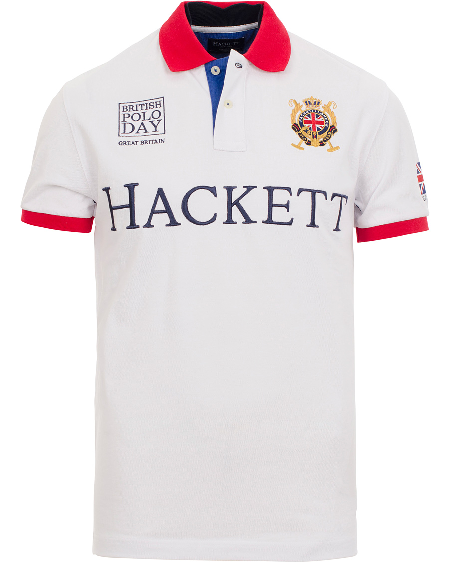 Herre | Pikéer | Hackett | British Polo Day Great Britain Piké White