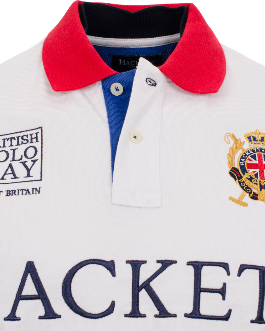 Herre | Pikéer | Hackett | British Polo Day Great Britain Piké White