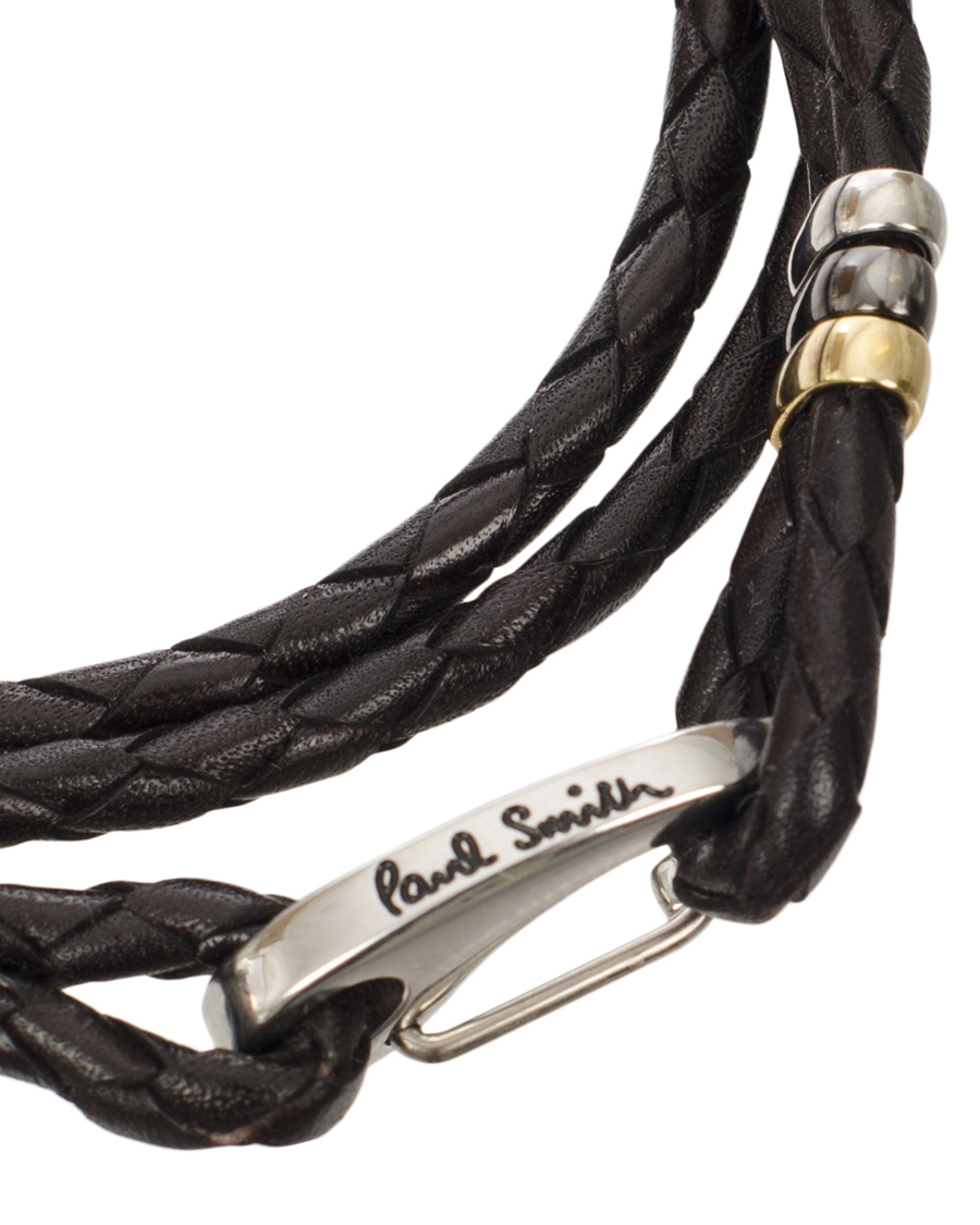 Herre | Paul Smith Leather Wrap Bracelet Chocolate | Paul Smith | Leather Wrap Bracelet Chocolate