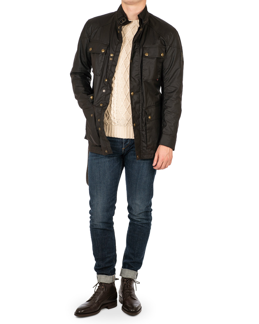 Herre | Jakker | Belstaff | Roadmaster Belted Jacket Mahogany Brown