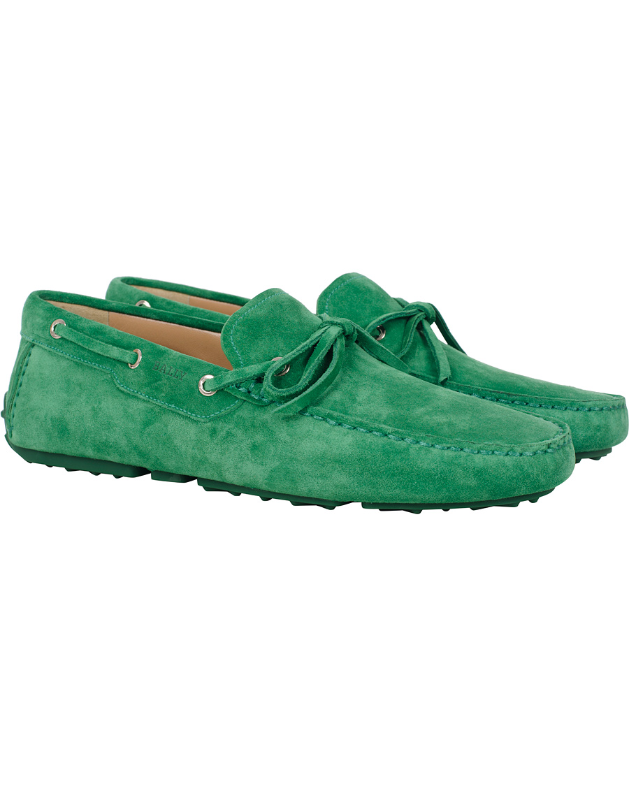Herre | BALLY Dramer Suede Car Shoe Grass Green | Bally | Dramer Suede Car Shoe Grass Green