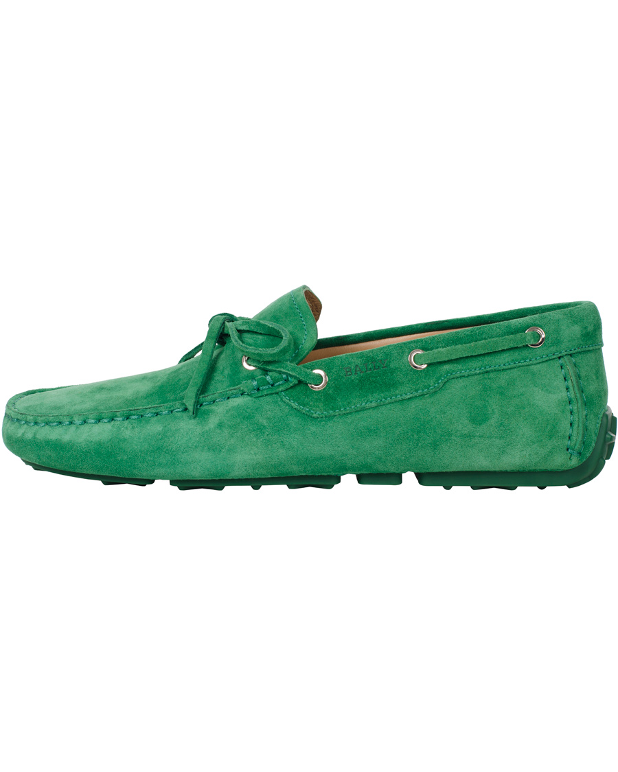 Herre | BALLY Dramer Suede Car Shoe Grass Green | Bally | Dramer Suede Car Shoe Grass Green