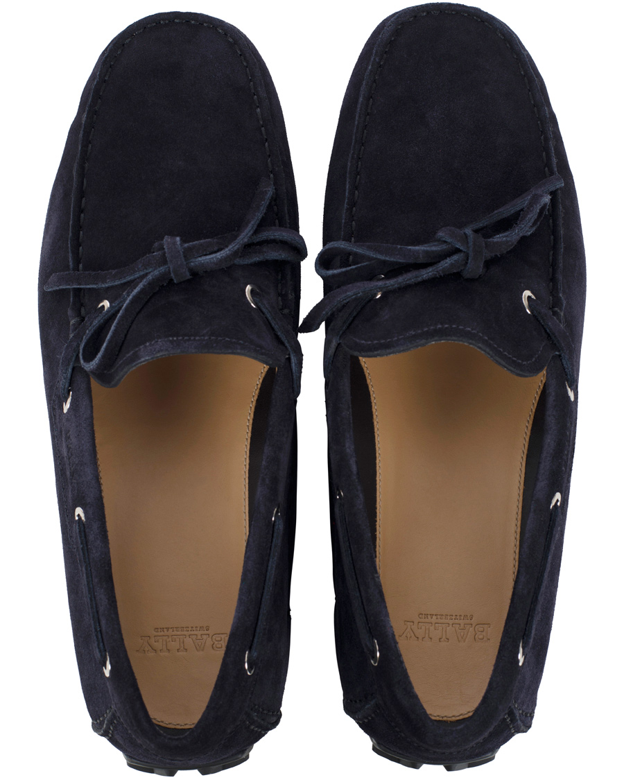 Herre | BALLY Dramer Suede Car Shoe Blue Navy | Bally | Dramer Suede Car Shoe Blue Navy