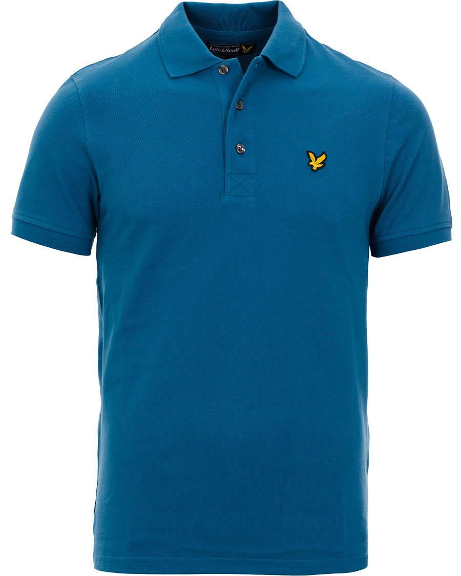 Herre | Pikéer | Lyle & Scott | Plain Pique Polo Shirt Blue Patrol