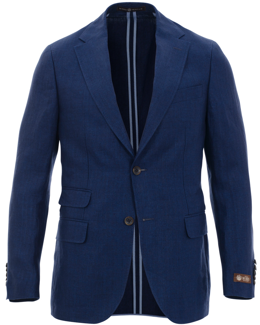 Herre | Dresser | Morris Heritage | Frank Herringbone Linen Suit Old Blue